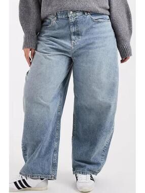 ASOS DESIGN Curve high waist barrel jeans in pale vintage wash - Women's 16 NWT